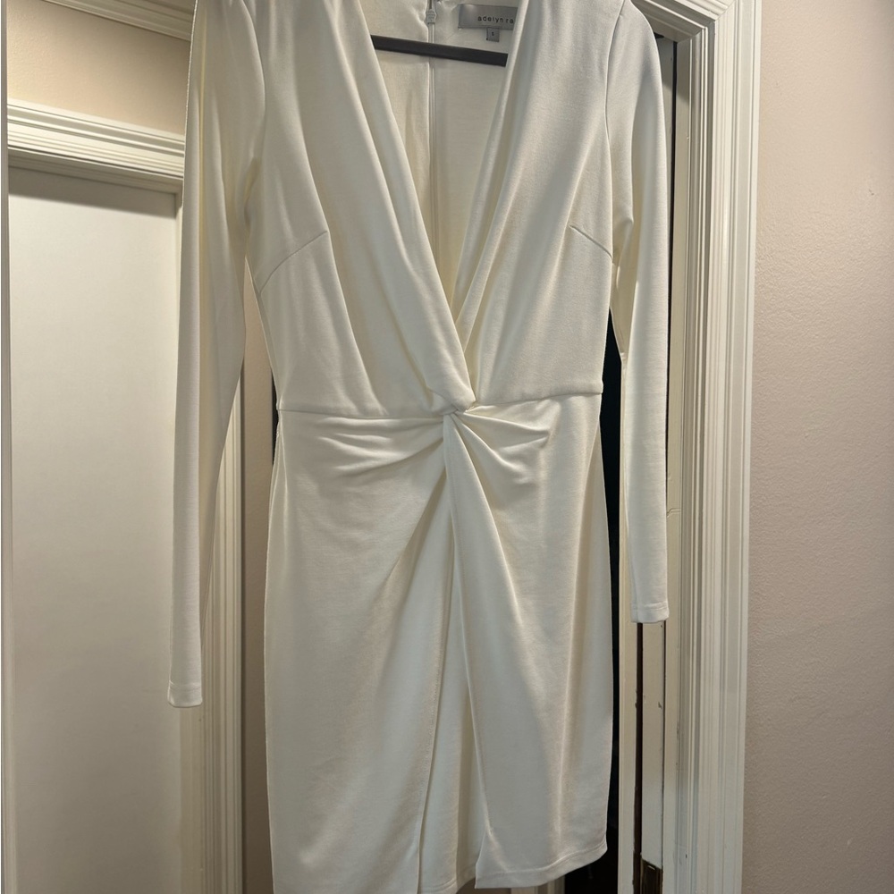White Long Sleeve Wrap Dress